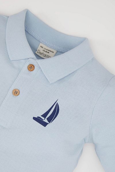 DeFacto Tricou cu mânecă lungă cu guler polo pentru bebeluși băieți E0771A525SP