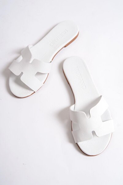 Mubiano Genuine Leather 654-B Women's White Espadrille Sandals & Slippers