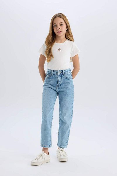 DeFacto Стандартни дънки Mom Fit за момиче D9155A825Sp