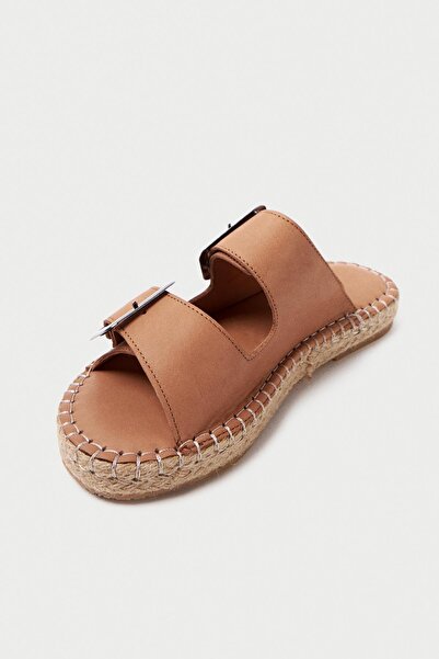 Mubiano Collection Mubiano Genuine Leather Collection Γυναικείες Παντόφλες Καφέ -MCSVK23T003-TB