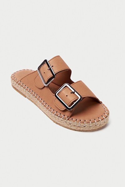 Mubiano Collection Mubiano Genuine Leather Collection Γυναικείες Παντόφλες Καφέ -MCSVK23T003-TB