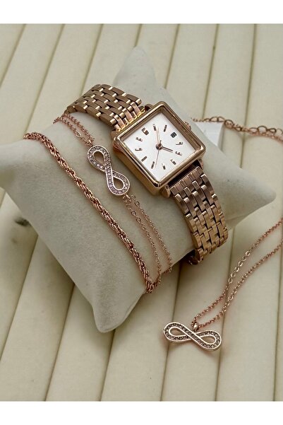 DEEPWELL ساعة يد نسائية أنيقة بلون الورد deepq20