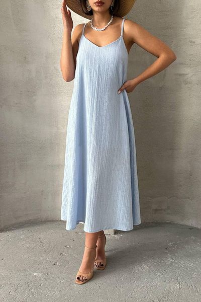 İLKCET MODA Rochie casual de damă cu căptușeală interioară și bretele reglabile