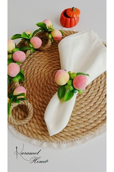 Karamelhome Peach 6-Piece Napkin Ring Ring