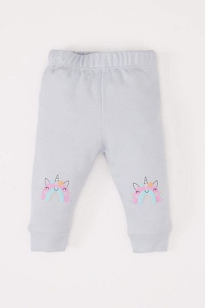 DeFacto 2-teiliges Baby-Set für Mädchen, Einhorn, bedruckt, langärmelig, Druckknopfverschluss, elastischer Bund, D8702A525SP