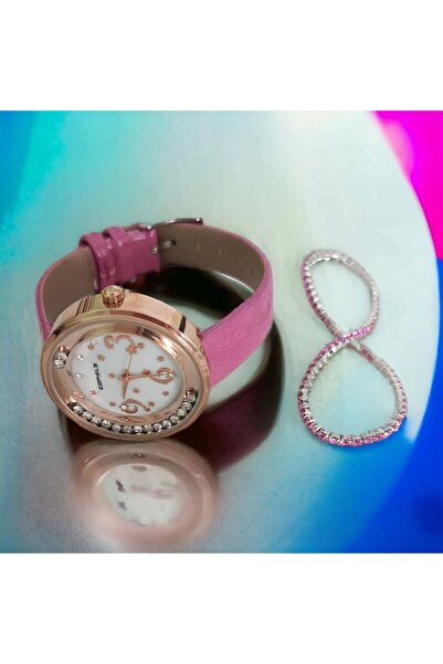OEM Women's casual/elegant pink watch with included bracelet