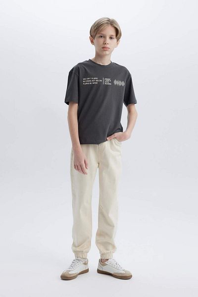 DeFacto Παντελόνι Gabardine Jogger για αγόρι με κανονικό πόδι D7795A825SP