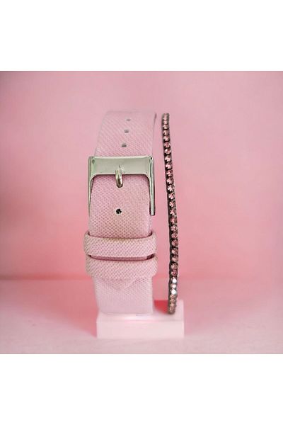 OEM Ceas de dama casual roz cu bratara inclusa
