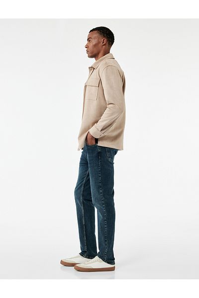 Koton Regular Waist Cotton Slim Fit Jean Trousers with Pockets - Brad Jean
