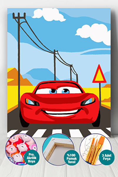 Picasso World Hobby Art Çocuk Sayılarla Boyama Numaralı Tuval Seti Fırça Boya...