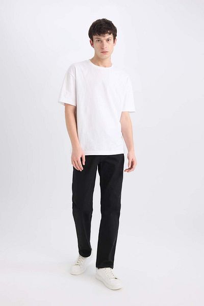 DeFacto Sergio Regular Fit Culoare care nu se decolorează Model normal Talie normală Pantaloni negri din denim E6111AX25SP