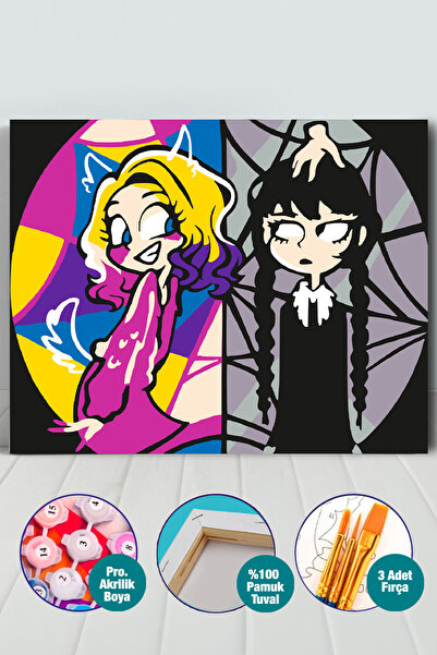 Picasso World Hobby Art Çocuk Sayılarla Boyama Numaralı Tuval Seti Fırça Boya...