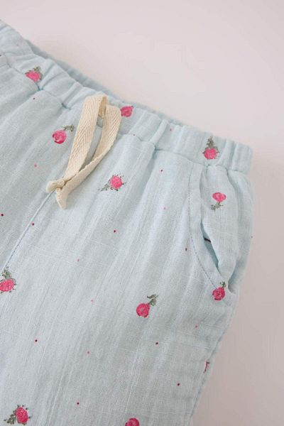 DeFacto Baby Girl Floral Muslin Pants with Elastic Waist D9093A525Sp