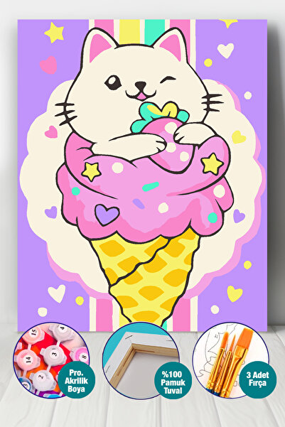 Picasso World Hobby Art Çocuk Sayılarla Boyama Numaralı Tuval Seti Fırça Boya...