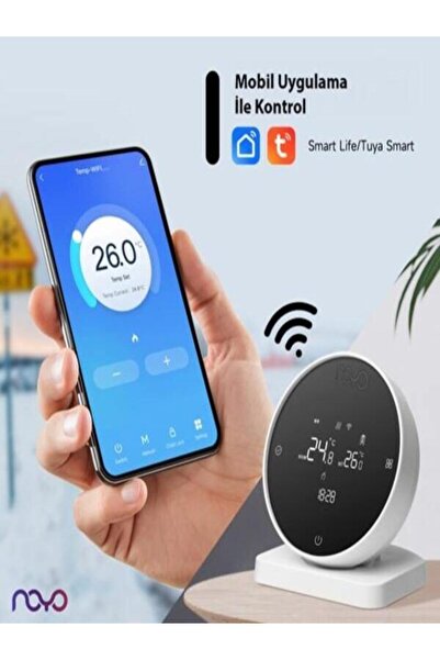 NOYO Kablosuz Dijital Oda Termostatı Akıllı Wifi Tuya Smart No.1s SİYAH