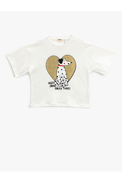 Koton Tricou imprimat pentru câini - mâneci argintii