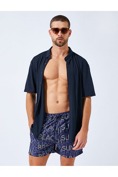 Koton Slogan Printed Swimsuit