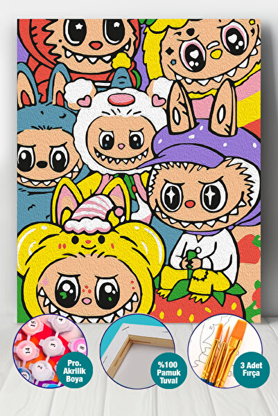 Picasso World Hobby Art Çocuk Sayılarla Boyama Numaralı Tuval Seti Fırça Boya...