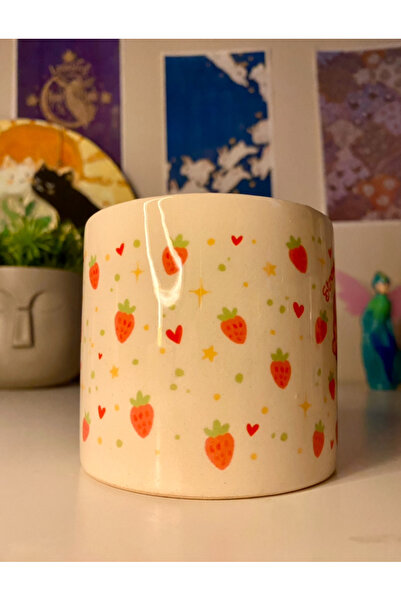 westartic Çilek Kız Strawberry Shortcake Nostaljik Baskılı Kupa Bardak Çay Kahve Fincanı