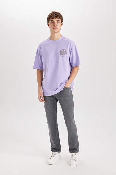 DeFacto 100 % Baumwolle Rick and Morty Boxy Fit Rundhalsausschnitt auf der Rückseite bedrucktes Kurzarm-T-Shirt D5465AX25SP