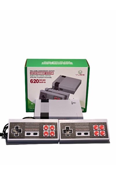 YUES Retro Mini Oyun Konsolu | 620 Yüklü Oyun, Çift Kolu, TV Bağlantılı, Tak-...