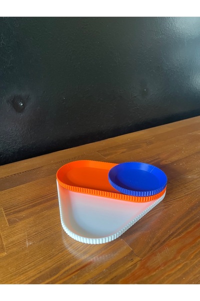 3Cup Design Modern Stylish 3 Compartment Desktop Organizer, Colorful Desk Top Organizer, Home Office Gift