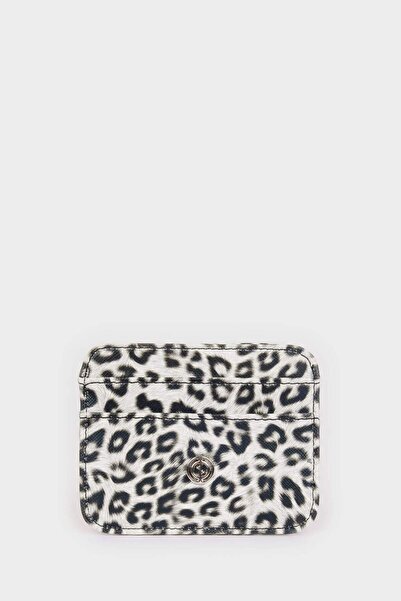 DeFacto حامل بطاقات نسائي من الجلد الصناعي بطبعة جلد الفهد E2254AXNS