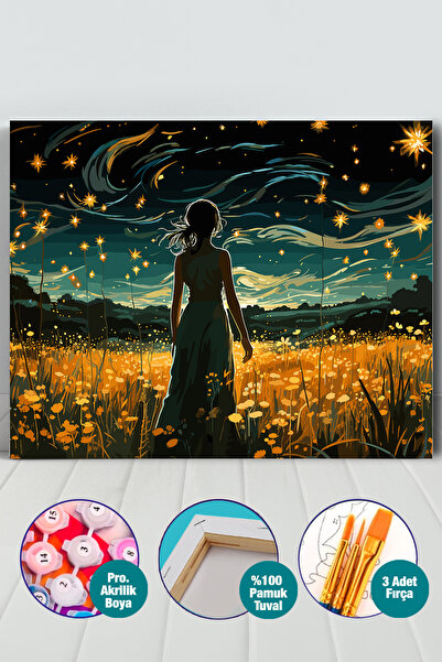 Picasso World Hobby Art Sayılarla Boyama Numaralı Tuval Seti Fırça Boya Dahil...