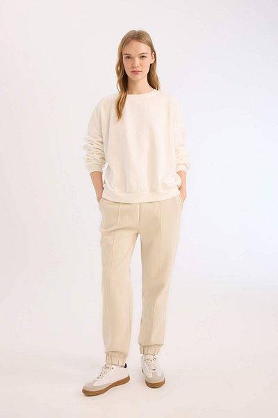 DeFacto Pantaloni de sport groși Jogger - Buzunare plate și talie elastică E6300AX24WN