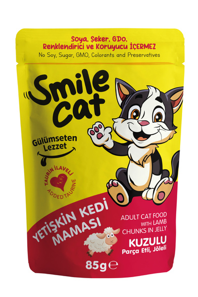 SMILE Cat Pouch Yetişkin Kedi Maması Kuzulu 85 gr.