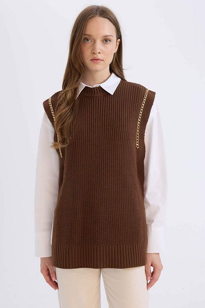 DeFacto Halber Rollkragenpullover Basic Flat Side Slit Pullover D5022ax24au