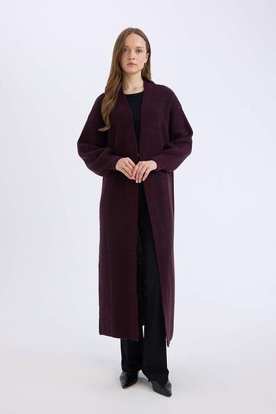 DeFacto Ζακέτα με κανονική εφαρμογή Basic Solid Long Knitwear D4367ax24wn