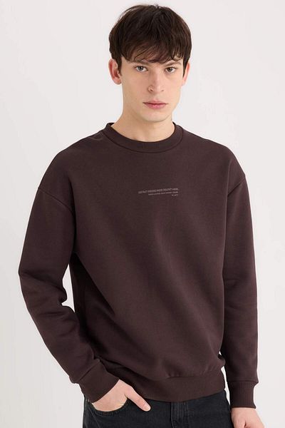 DeFacto Hanorac imprimat cu gât crew Box Fit X8282az24au