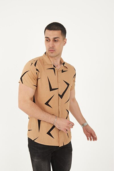MCZ Beige Color C Pattern Men's Shirt
