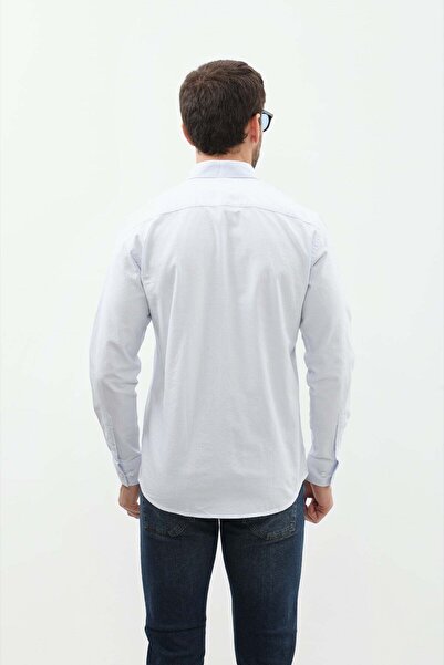 SHIRTSPRO shirtpro 100% cotton stripe fabric regular fit long sleeve button d...
