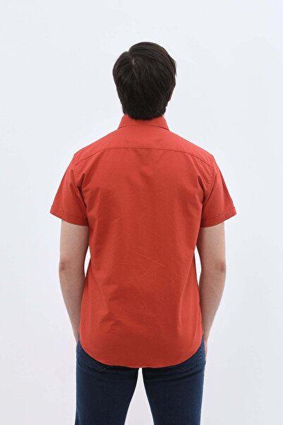 SHIRTSPRO shirtpro oxford regular fit short sleeve button down collar shirt picante color