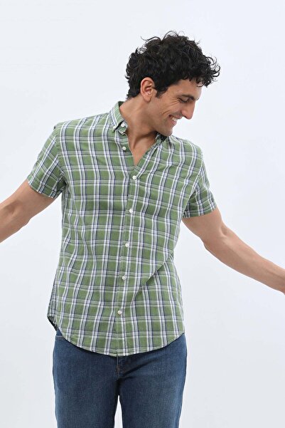 SHIRTSPRO shirtpro cotton regular fit short sleeve button down collar shirt i...