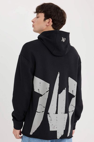 DeFacto Boxy Fit Hooded Back Printed Sweatshirt D0855Ax24Au