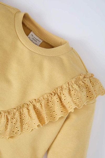 DeFacto Baby Girl Crew Neck Inside Soft Feather Sweatshirt D6678A524Wn