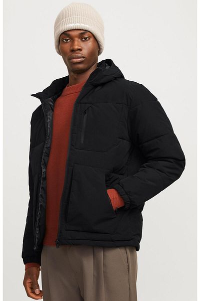 Jack & Jones Παλτό Jcootto Puffer Sn Μαύρο 12258416
