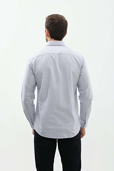 SHIRTSPRO shirtpro 100% cotton stripe fabric regular fit long sleeve button d...