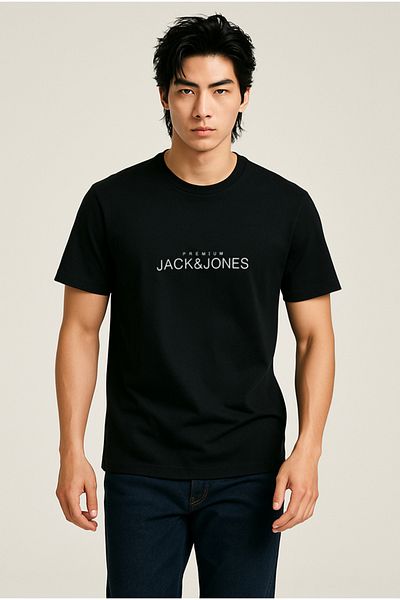 Jack & Jones Ανδρικό μαύρο μπλουζάκι Jprblavance Ss Tee Crew Neck Fst 12282251-Blackbeau