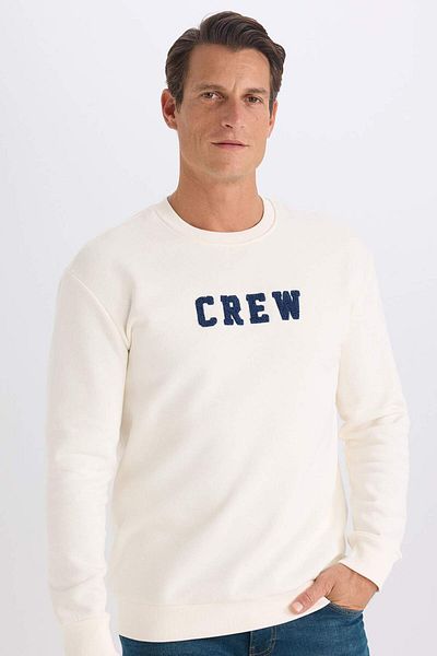 DeFacto Hanorac gros brodat cu gât crew Relax Fit D2162AX24AU