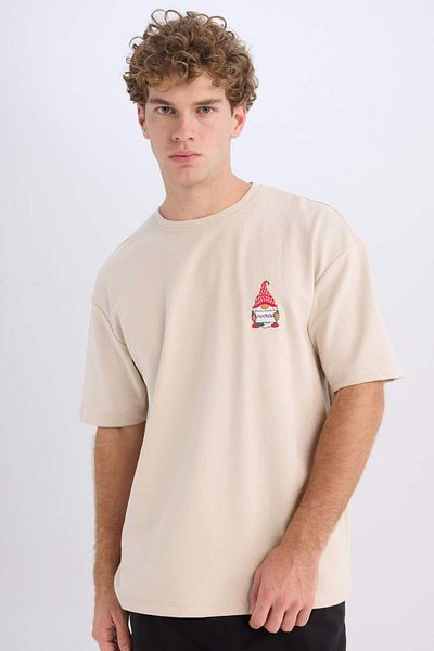 DeFacto Boxy Fit Crew Neck Printed Short Sleeve T-Shirt D4156Ax24Wn