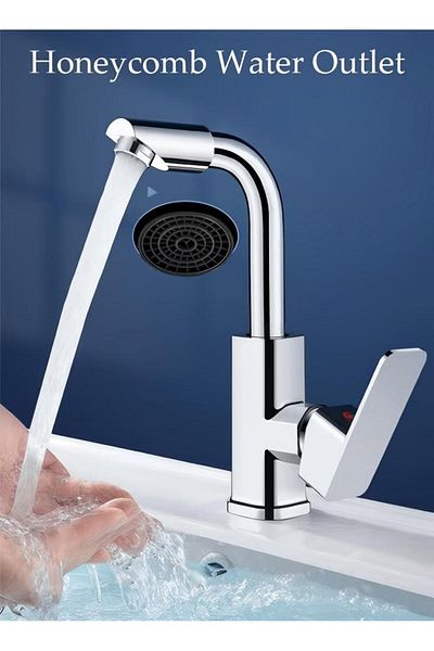 Generic Stainless Steel Kitchen Faucet With 360° Rotating Water Outlet Vintage Single Handle Kitchen