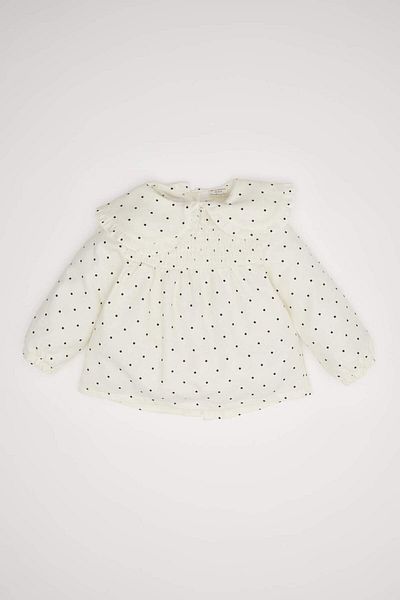 DeFacto Baby Girl Big Lapel Polka Dot Twill Long Sleeve Shirt D3046A524Wn