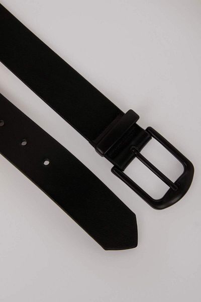 DeFacto Men's Rectangular Buckle Faux Leather Casual Belt E3550Axns