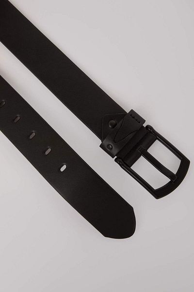 DeFacto Men's Rectangular Buckle Faux Leather Jean Belt U0039Azns