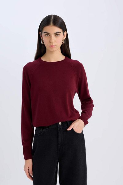 DeFacto Πλεκτό πουλόβερ με μαλακή υφή Crew Neck - Regular Fit I6913az24wn