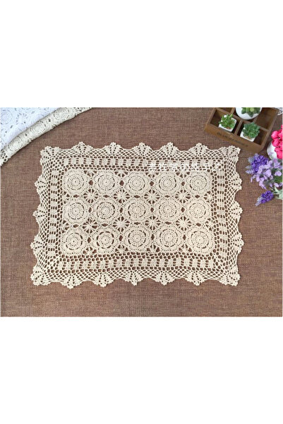 Choice3 35X50 cm Design2 Beige Vintage Crheted Doilies Oval Table Mat Shabby ...
